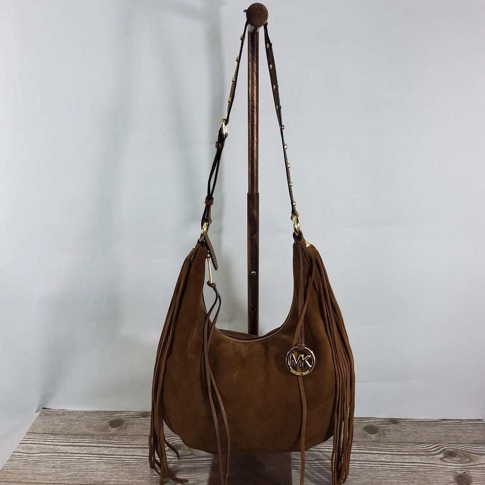 Michael Kors Brown Suede Hobo Crossbody